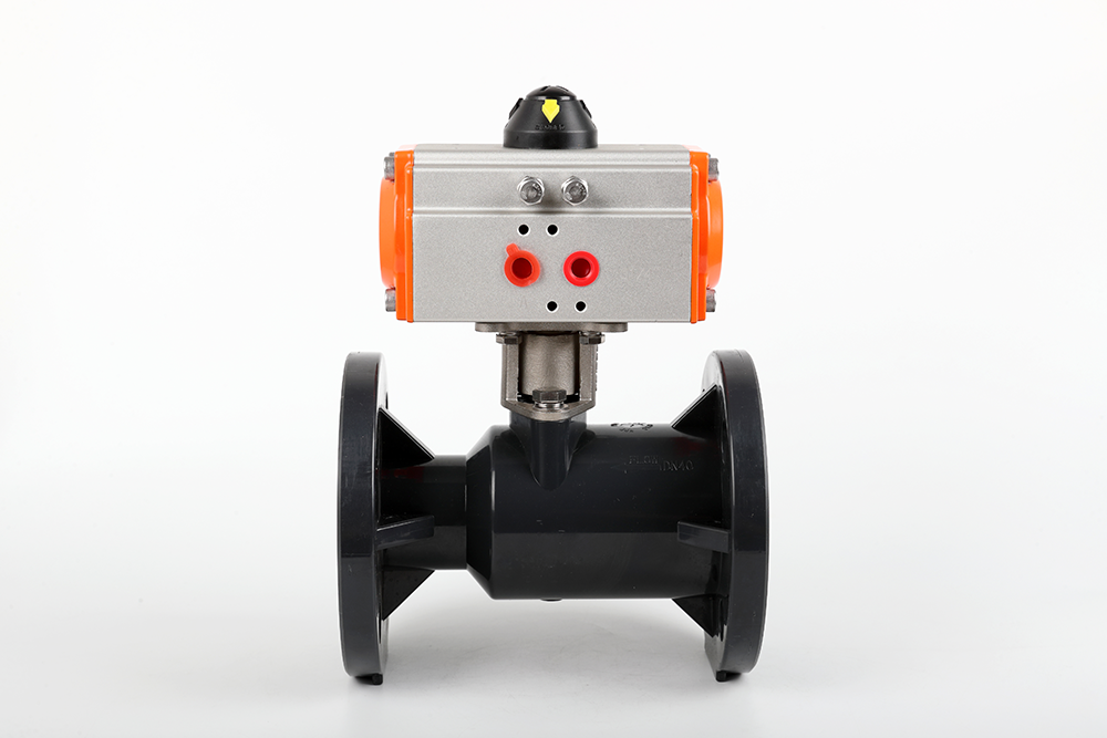 工业园区气动法兰一体球阀